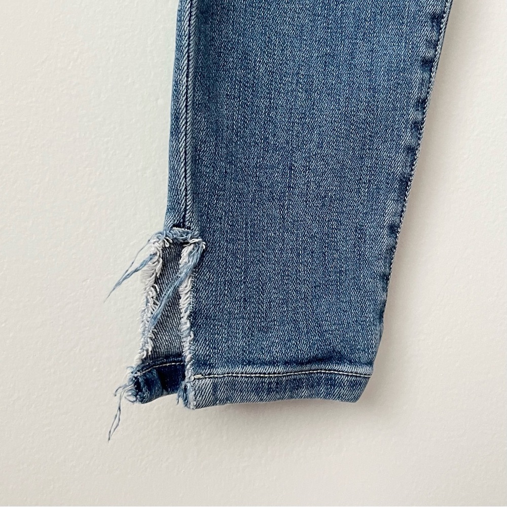 Current Elliott Women's Denim Jeans Size 24 Blue Skinny Mid Rise Split Hem - Picture 4 of 6